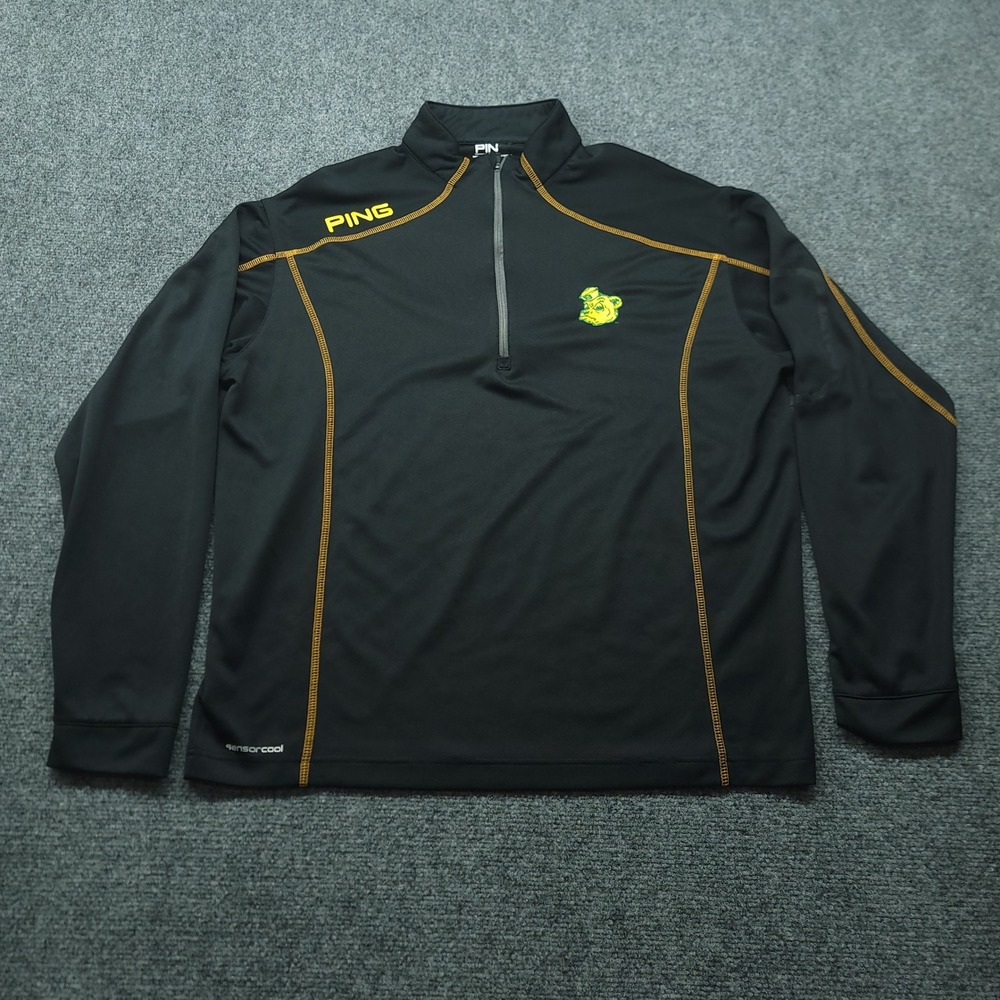 Ping SensorCool Collegiate Jacket Mens Large Black 1/4 Zip Baylor Bears SM13F35